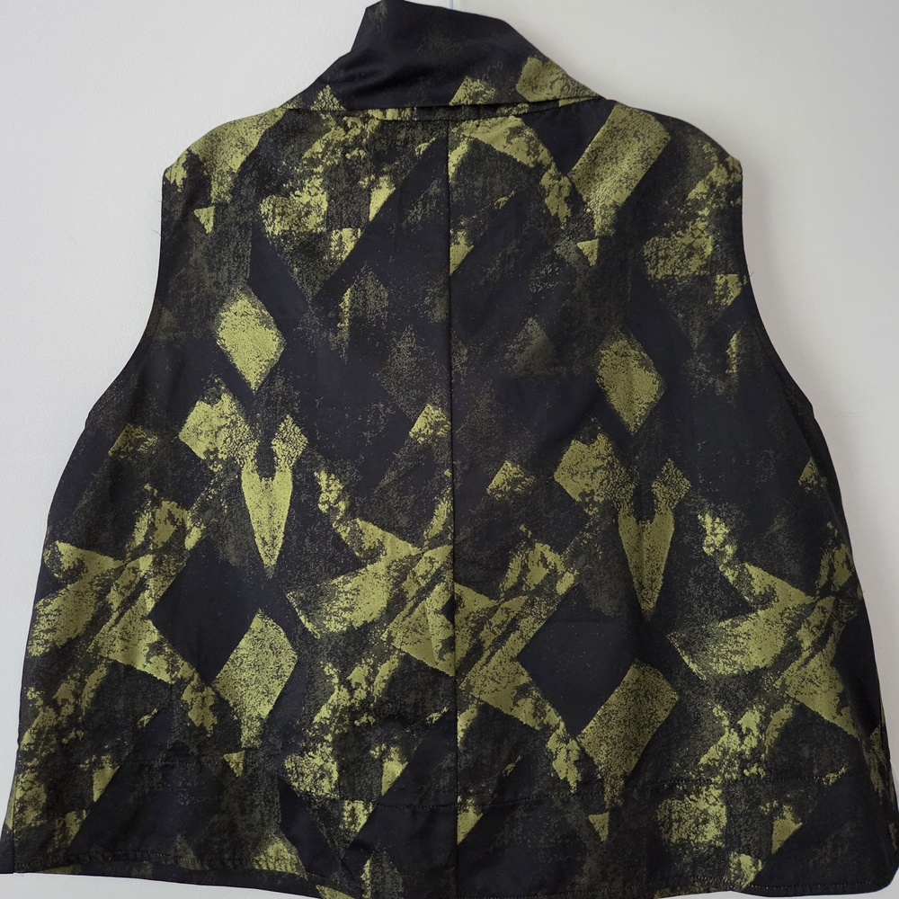 Sun Kim Lagenlook Abstract Print Vest Sleeveless Jacket XL - Picture 4 of 10